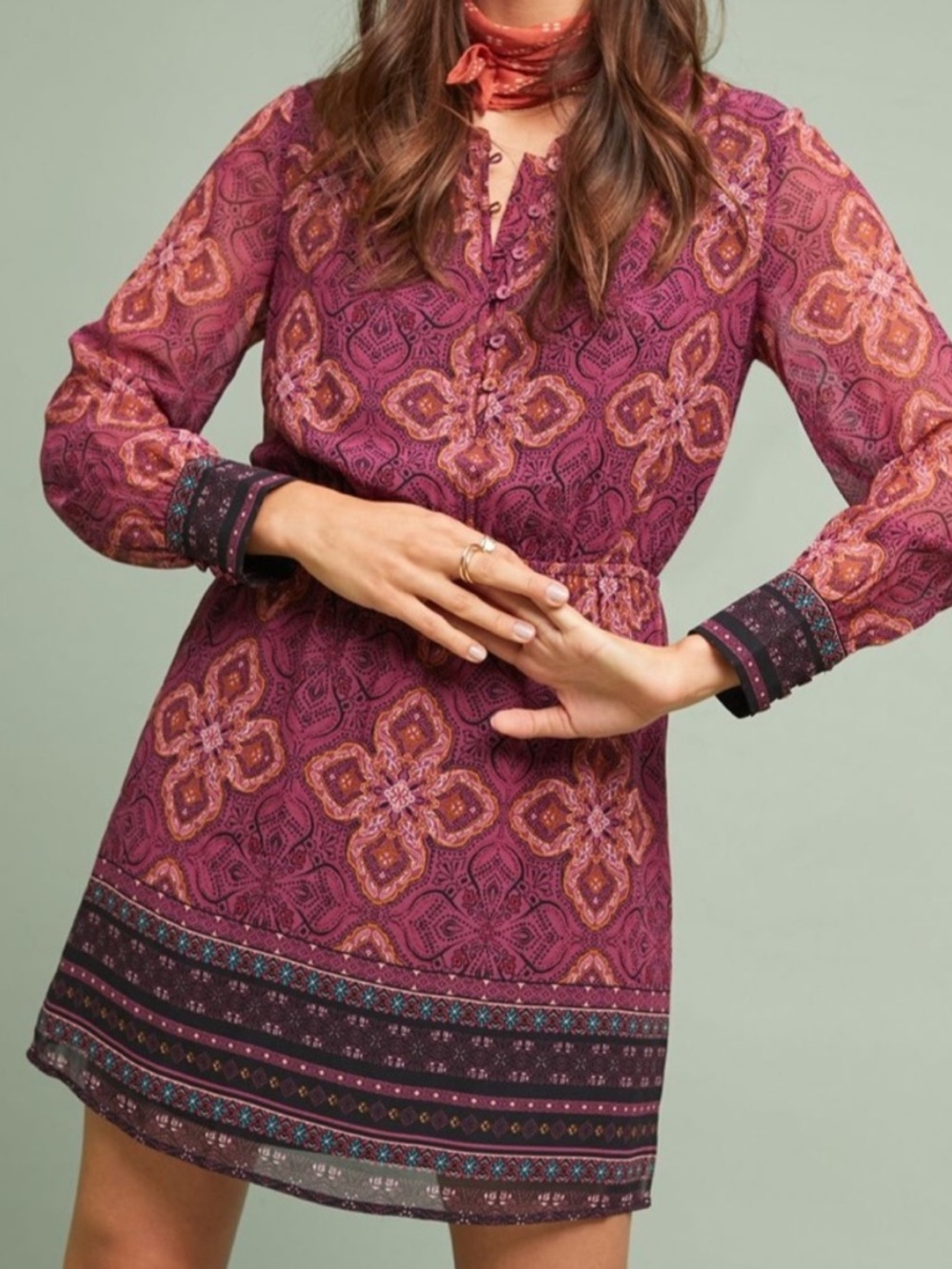 O Women’s Anthropologie Maeve Geometric Print Dress